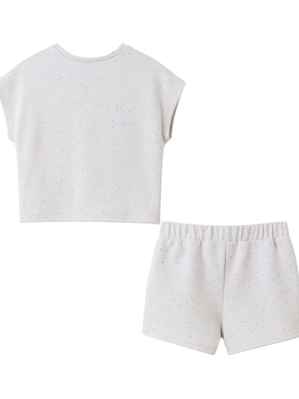 Andy & Evan Girls 2 Piece James French Terry Tie Front Top & Short Set, Love 6